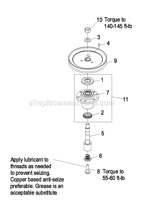 Cutter Housing Assembly (4) Diagram and Parts List for LZAS22KA484CA (850000-919999)(2010) Exmark Lawn Mower