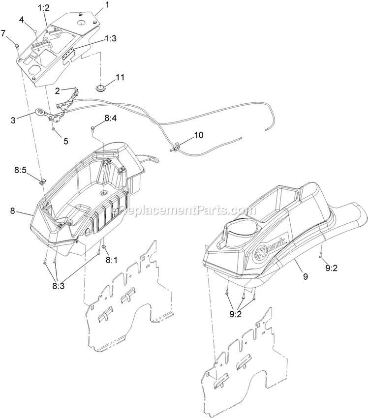 Controls Assembly Diagram and Parts List for LZX38KC606CA (920000-999999)(2011) Exmark Lawn Mower