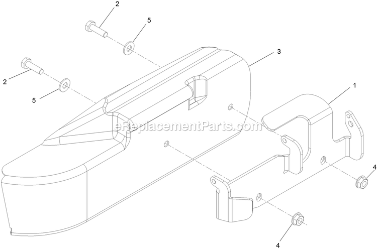 Side Deflector Assembly Diagram and Parts List for SSS270CSB00000 (402082300-404314158)(2018) Exmark Sprayer