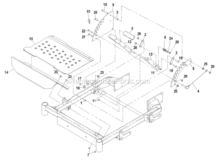 Front Frame Group (2) Diagram and Parts List for LCT23BV523 (720000-789999)(2008) Exmark Lawn Mower