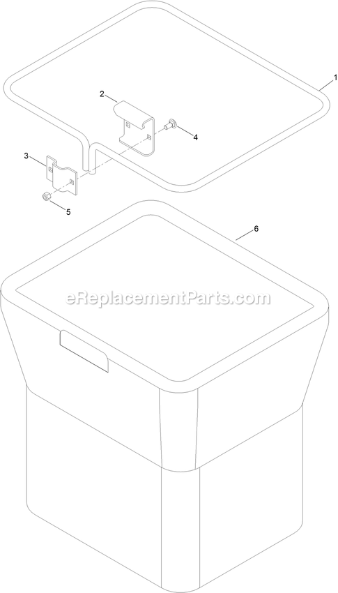 Bag Assembly Diagram and Parts List for 135-0332 (400000000-499999999)(2017) Exmark Lawn Tractor Accessories