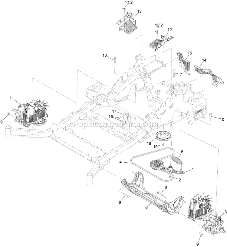 Hydraulic Assembly Diagram and Parts List for LZX980EKC726W0 (411294212-999999999)(2022) Exmark Lawn Mower