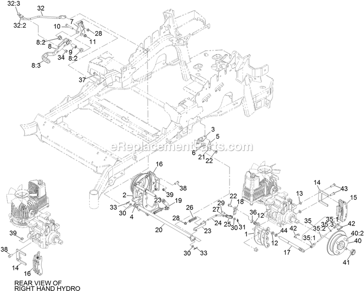 Park Brake Assembly Diagram and Parts List for LZE651GKA484A2 (316000000-399999999)(2016) Exmark Lawn Mower