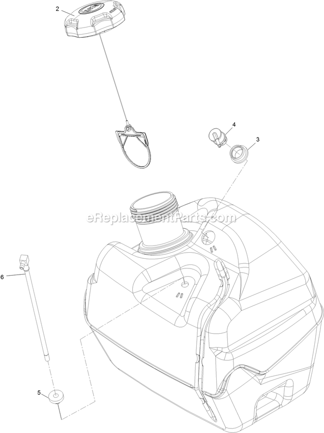 Fuel Tank Assembly Diagram and Parts List for 34233 406912824-999999999 Exmark Sprayer
