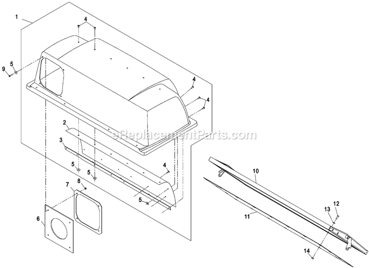 Hood And Screen Assembly Diagram and Parts List for LHPUVD5256 (720000-789999)(2008) Exmark Lawn Tractor Accessories