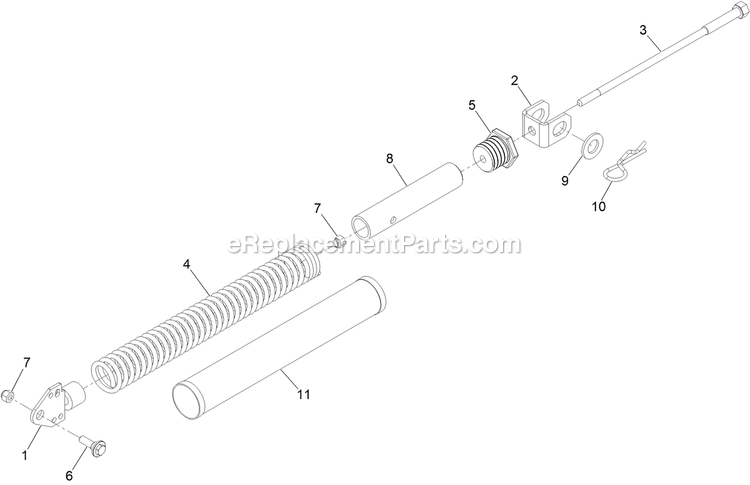 Spring Lift Assist Assembly Diagram and Parts List for NV730EKC48 (313000000-313999999)(2013) Exmark Lawn Mower