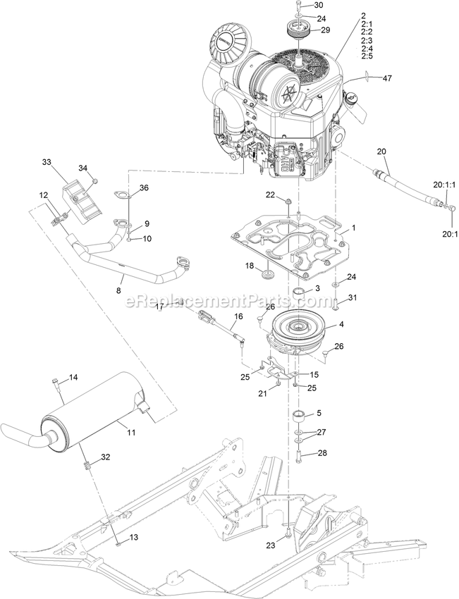 Engine Assembly Diagram and Parts List for STS730GKA60400 (404314159-406294344)(2019) Exmark Lawn Mower