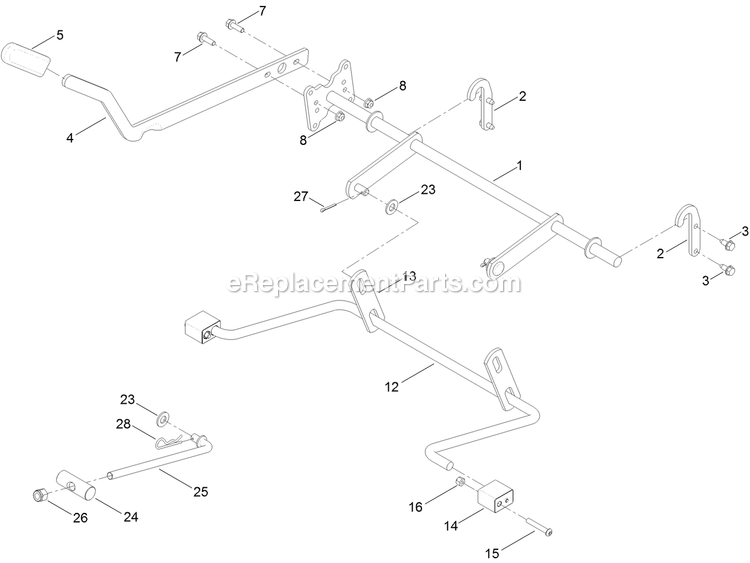 Deck Lift Assembly Diagram and Parts List for QTE708GEM50200 (400000000-402082299)(2017) Exmark Lawn Mower
