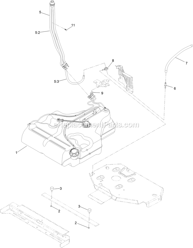 Fuel System Assembly Diagram and Parts List for LZX801GKA60600 (404314159-406294344)(2019) Exmark Lawn Mower