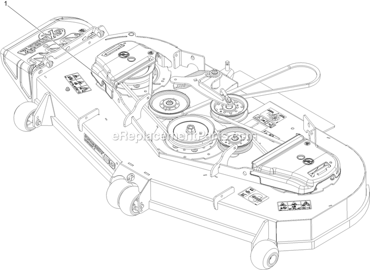 Complete Deck Assembly Diagram and Parts List for STS730GKA60400 (406294345-408644345)(2020) Exmark Lawn Mower