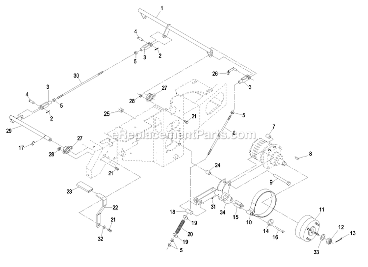 Park Brake Group Diagram and Parts List for LHP23KC523 (720000-789999)(2008) Exmark Lawn Mower