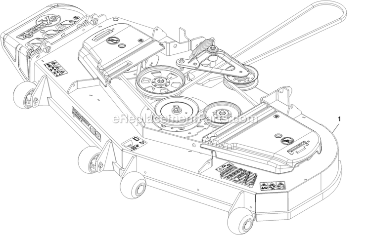 Complete Deck Assembly Diagram and Parts List for LZX801CKA60600 (402082300-404314158)(2018) Exmark Lawn Mower