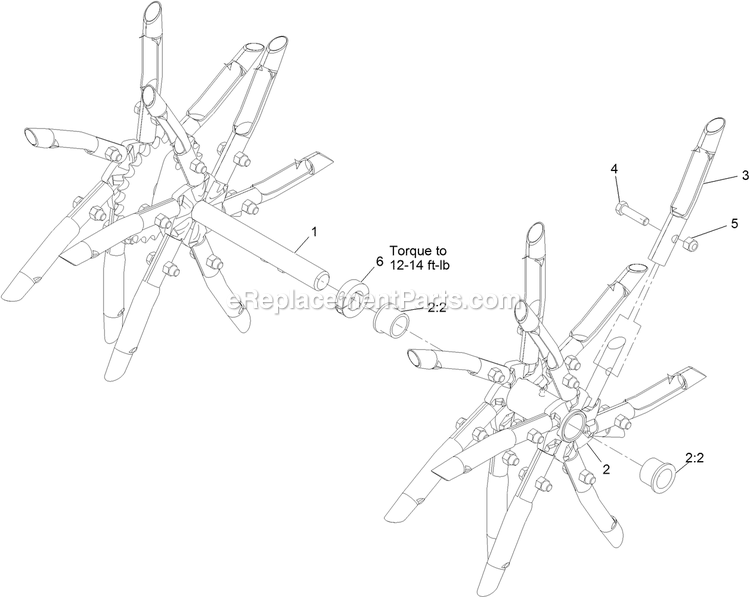 Rh Tine Wheel Assembly Diagram and Parts List for ARX481CKA30000 (316000000-399999999)(2016) Exmark Aerator