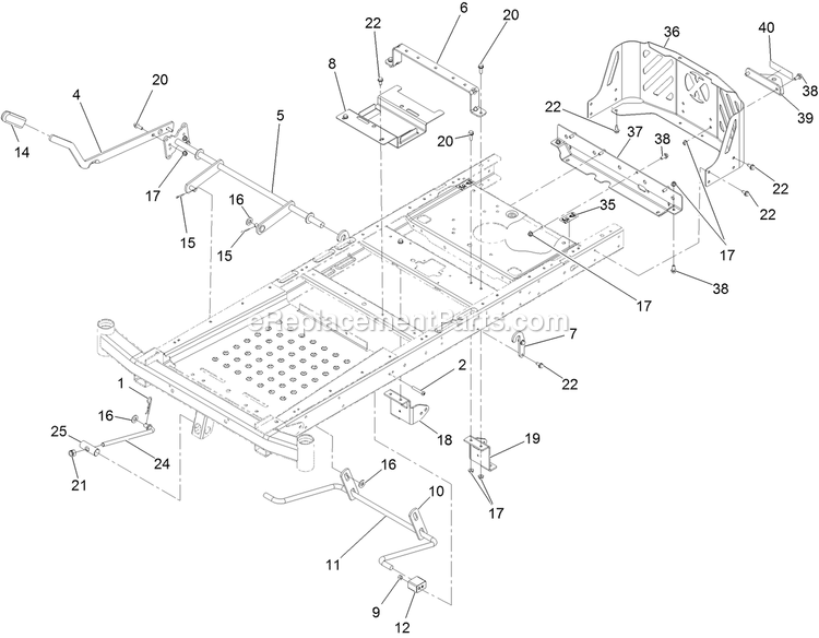 Deck Lift Assembly Diagram and Parts List for QTE708GEM50200 (316000000-399999999)(2016) Exmark Lawn Mower