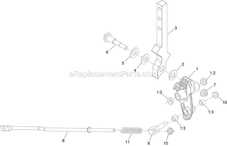 Lh Motion Control Assembly Diagram and Parts List for RAE708GEM52300 (400000000-402082299)(2017) Exmark Lawn Mower
