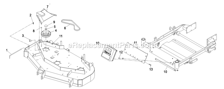 Deck Components And Front Weights (1) Diagram and Parts List for LHPUVD4448 (600000-669999)(2006) Exmark Lawn Tractor Accessories