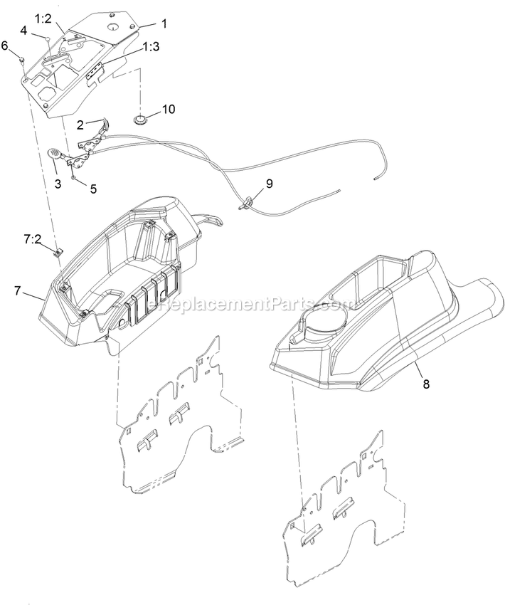 Control Assembly Diagram and Parts List for LZS651KA484 (313000000-313999999)(2013) Exmark Lawn Mower