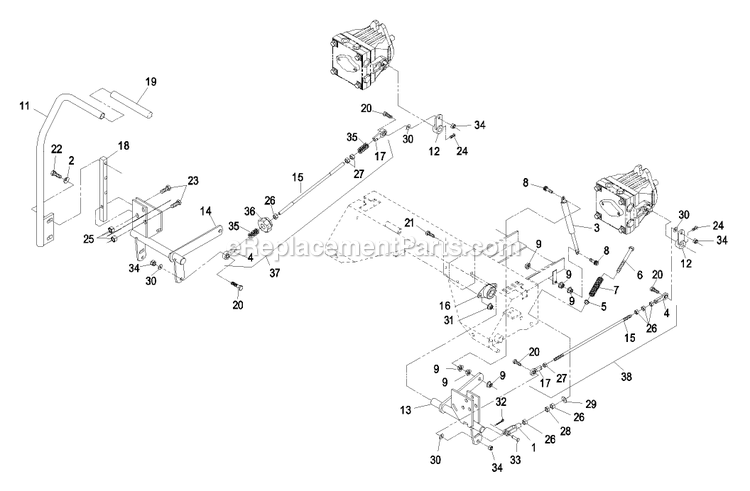 Motion Control Group Diagram and Parts List for LZ20KC524AS (440000-509999)(2004) Exmark Lawn Mower