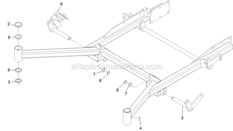 Front Frame Assembly (2) Diagram and Parts List for LZDS902K725 (313000000-313999999)(2013) Exmark Lawn Mower