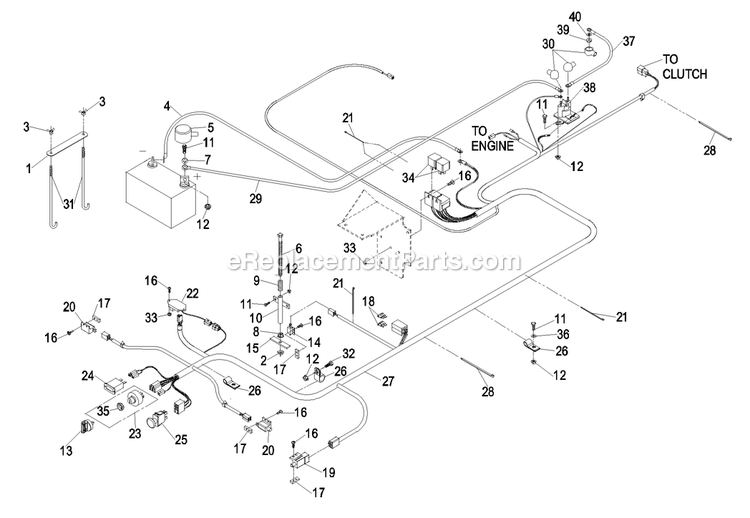 Electrical Group (1) Diagram and Parts List for LAS25KC604N (720000-789999)(2008) Exmark Lawn Mower