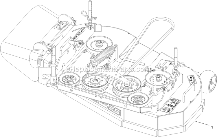 Complete Deck Assembly Diagram and Parts List for STE600GKA36300 (406294345-408644345)(2020) Exmark Lawn Mower