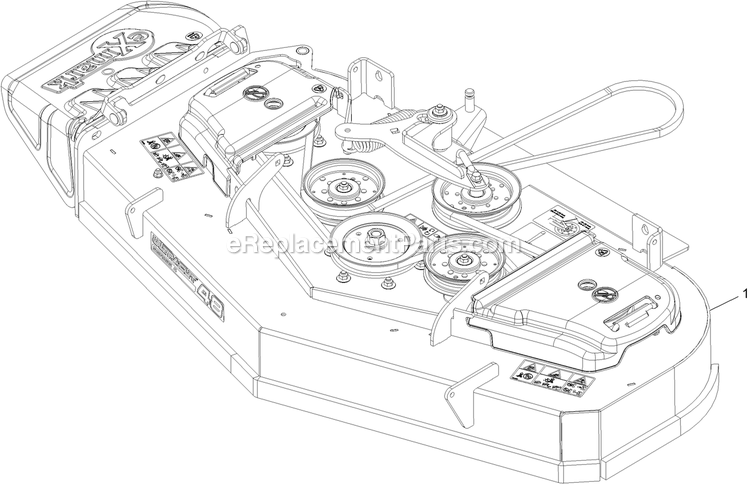 Complete Deck Assembly Diagram and Parts List for STS651GKA48400 (406294345-408644345)(2020) Exmark Lawn Mower