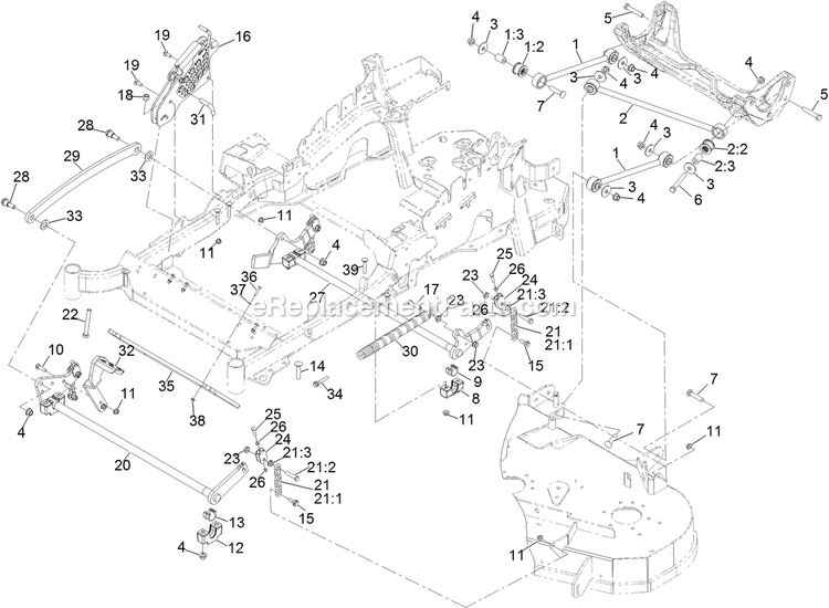Deck Lift Assembly Diagram and Parts List for LZE651GKA484A2 (316000000-399999999)(2016) Exmark Lawn Mower