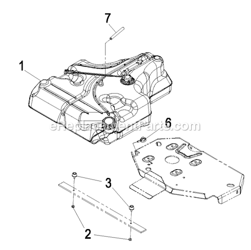 Fuel Tank Group Diagram and Parts List for LZA20KAS484 (850000-919999)(2010) Exmark Lawn Mower