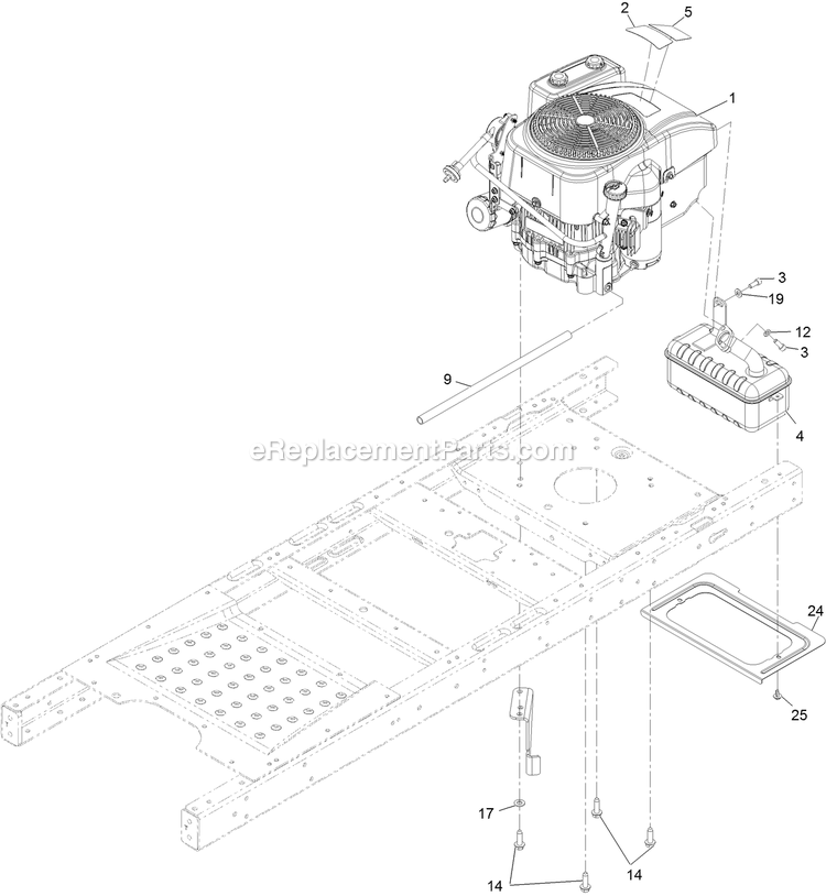 Engine Assembly Diagram and Parts List for QTS452CEM34200 (316000000-399999999)(2016) Exmark Lawn Mower