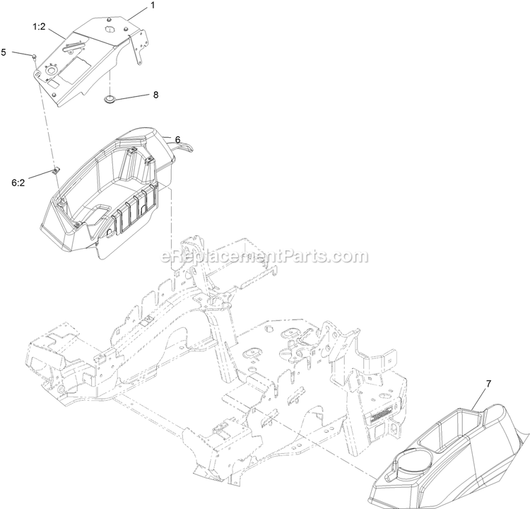 Controls Assembly Diagram and Parts List for LZS749AKC604A1 (406294345-408644345)(2020) Exmark Lawn Mower