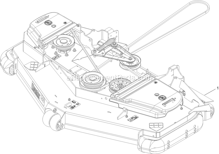 Complete Deck Assembly Diagram and Parts List for LZE730GKA60RA1 (315000000-315999999)(2015) Exmark Lawn Mower