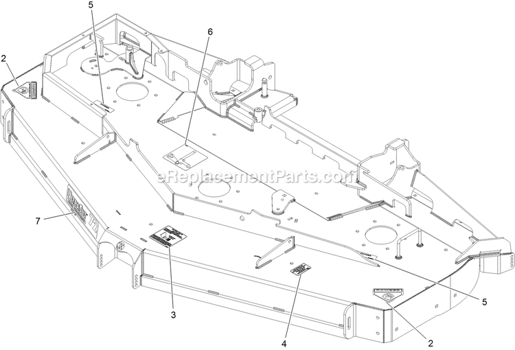 Deck With Decals Assembly Diagram and Parts List for LZS749EKC72RS (314000000-314999999)(2014) Exmark Lawn Mower