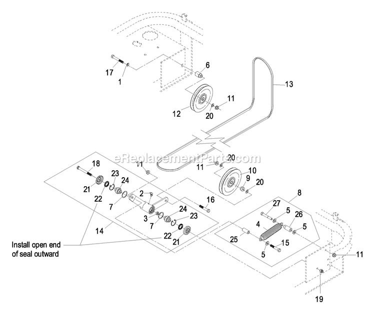 Engine Deck Group (1) Diagram and Parts List for LZ30KC665 (600000-669999)(2006) Exmark Lawn Mower