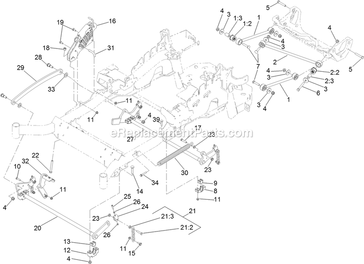 Decklift Assembly Diagram and Parts List for LZS749EKC724 (312000000-312999999)(2012) Exmark Lawn Mower