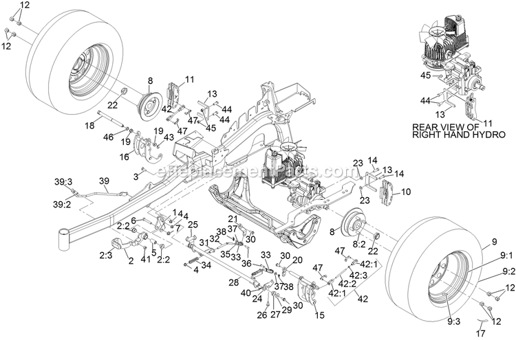 Park Brake Assembly Diagram and Parts List for LZE742GKC604B1 (316000000-399999999)(2016) Exmark Lawn Mower