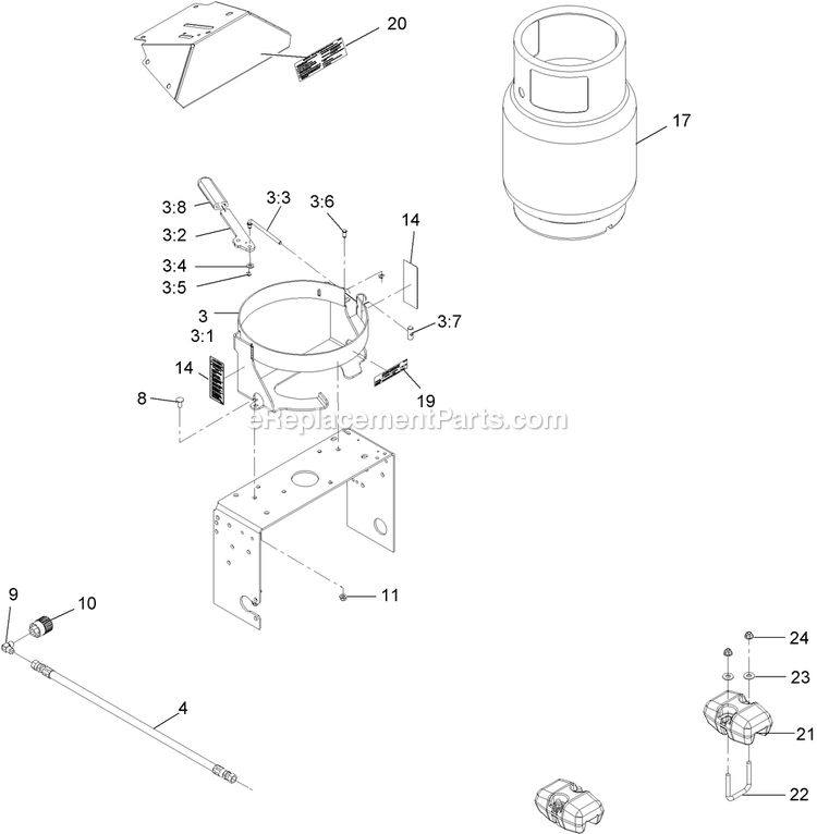 Fuel Assembly Diagram and Parts List for TTS680PKCE483 (314000000-314999999)(2014) Exmark Lawn Mower