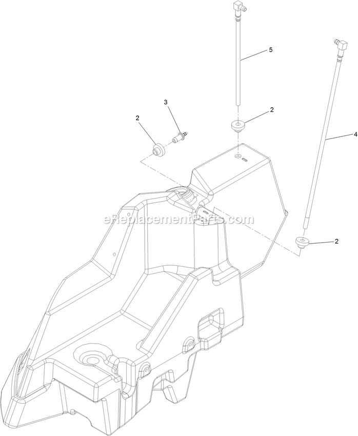 Rh Fuel Tank Assembly Diagram and Parts List for LZS80TDYM604W0 (406294345-408644345)(2020) Exmark Lawn Mower