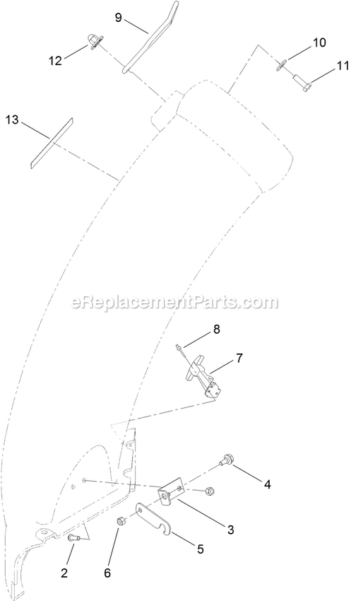 50 Inch Chute Assembly Diagram and Parts List for 126-6342 (315000000-315999999)(2015) Exmark Lawn Tractor Accessories