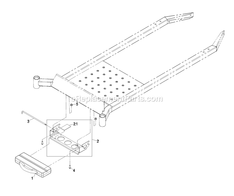 Bagger Weight Assembly Diagram and Parts List for 109-9764 (720000-789999)(2008) Exmark Lawn Tractor Accessories