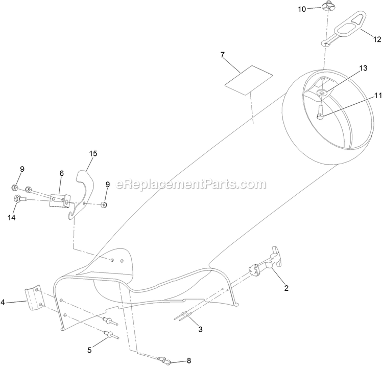 50 Inch Chute Assembly Diagram and Parts List for 126-6338 (315000000-315999999)(2015) Exmark Lawn Tractor Accessories