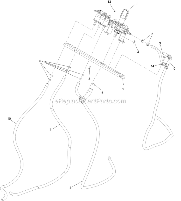 Control Valve Manifold Assembly (1) Diagram and Parts List for SSS270CSB00000 (402082300-404314158)(2018) Exmark Sprayer