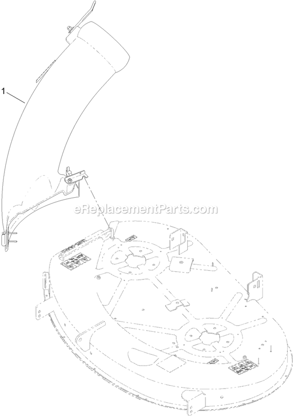42 Inch Chute Alignment Diagram and Parts List for 116-4764 (312000000-319999999)(2012) Exmark Lawn Tractor Accessories