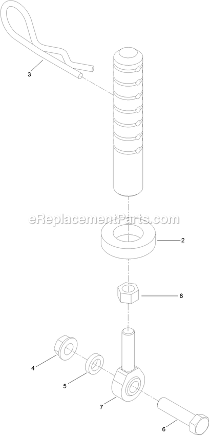 Rear Deck Height Adjustment Assembly Diagram and Parts List for NVS730AKC48000 (402082300-404314158)(2018) Exmark Lawn Mower