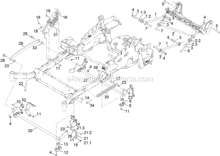 Deck Lift Assembly Diagram and Parts List for LZS801PKA724 (312000000-312999999)(2012) Exmark Lawn Mower