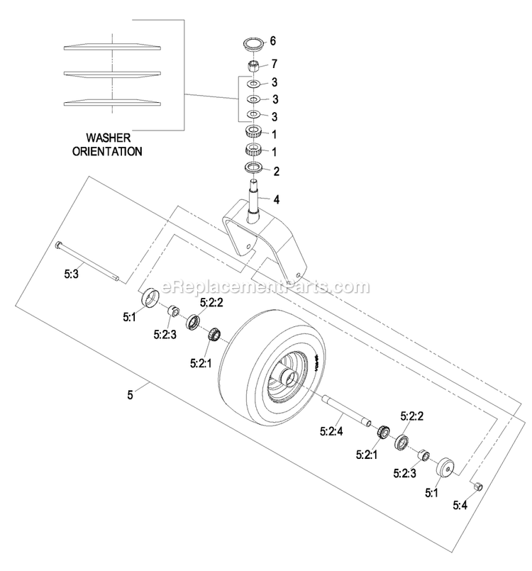 Caster Wheel Assembly (2) Diagram and Parts List for LZZ29KCE606 (850000-919999)(2010) Exmark Lawn Mower