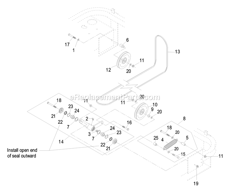 Engine Deck Group (3) Diagram and Parts List for LZ28KA665 (670000-719999)(2007) Exmark Lawn Mower