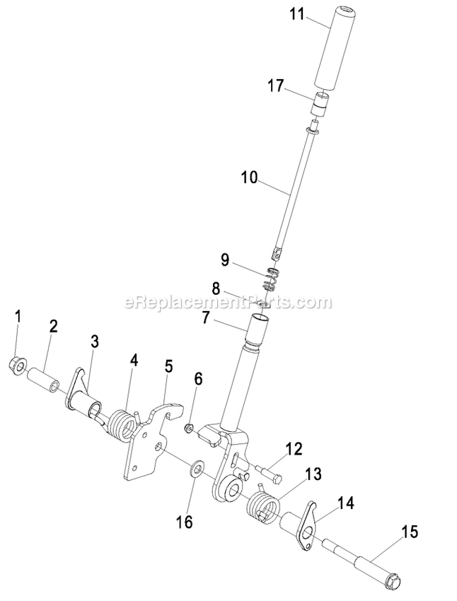 Brake Handle Assembly Diagram and Parts List for LZAS29KA724LP (850000-919999)(2010) Exmark Lawn Mower