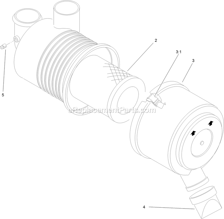 Air Cleaner Assembly Diagram and Parts List for RAS708GEM523C3 (402082300-404314158)(2018) Exmark Lawn Mower
