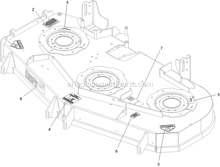 Deck With Decals Assembly (3) Diagram and Parts List for LZA20KAS484 (850000-919999)(2010) Exmark Lawn Mower