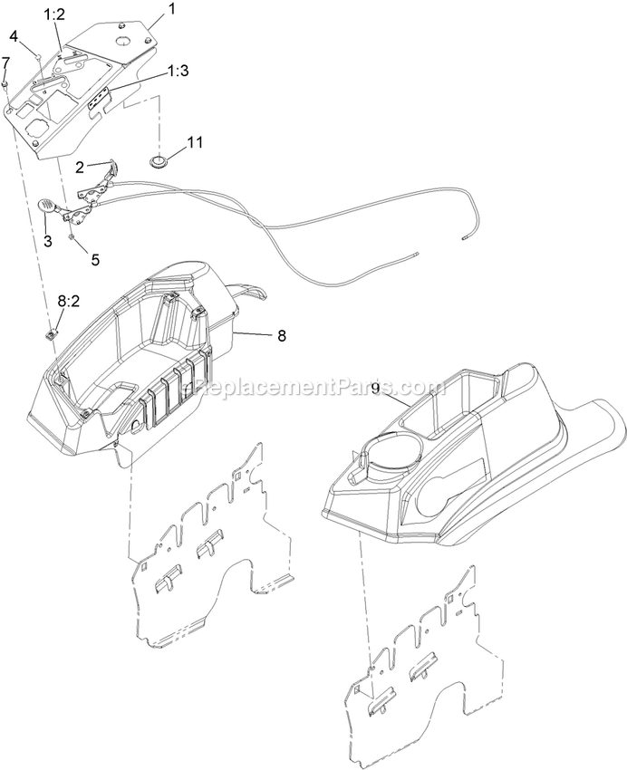 Controls Assembly Diagram and Parts List for LZE20KA484 (920000-999999)(2011) Exmark Lawn Mower